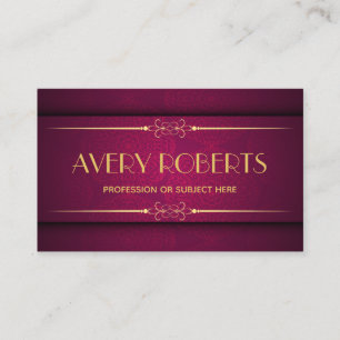 Classy crimson mandala Ornament Elegant geometrisc Visitenkarte