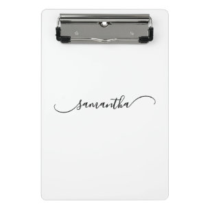 Classy Curved Swash Signature Name Mini Klemmbrett