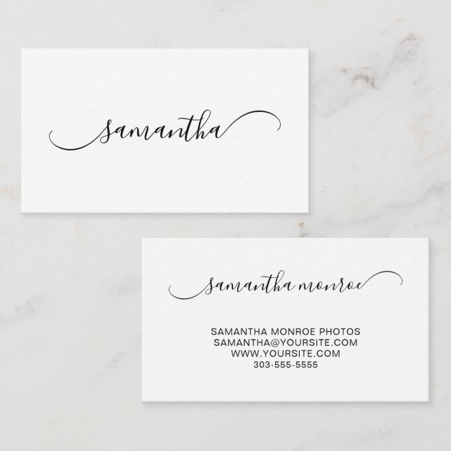 Classy Curved Swash Signature Name Visitenkarte (Vorne/Hinten)