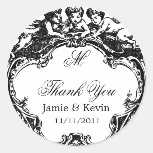 Classy Customizable Mit Monogramm Cherub Sticker