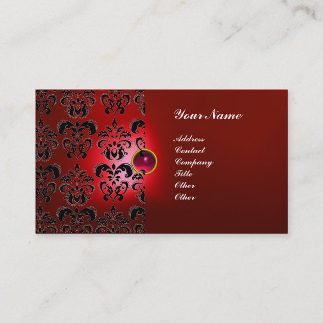 CLASSY DAMASK GEM MONOGRAM VISITENKARTE (Vorderseite)