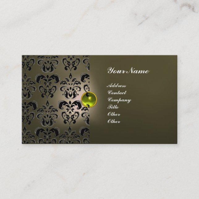 CLASSY DAMASK GEM MONOGRAM VISITENKARTE (Vorderseite)