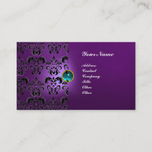 CLASSY DAMASK GEM MONOGRAM VISITENKARTE