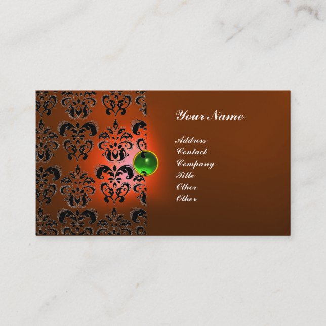 CLASSY DAMASK GEM MONOGRAM VISITENKARTE (Vorderseite)