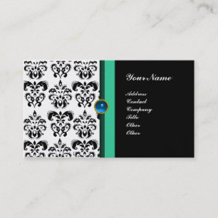 CLASSY DAMASK MONOGRAM, Black Saphir Perle Visitenkarte