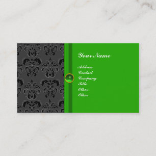 CLASSY DAMASK MONOGRAM grüner Smaragd Visitenkarte