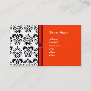 CLASSY DAMASK MONOGRAM, lila rubinrosa Visitenkarte