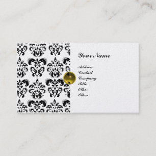 CLASSY DAMASK MONOGRAM Metallisches Gold Visitenkarte