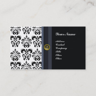 CLASSY DAMASK MONOGRAM, schwarzer Agon Visitenkarte