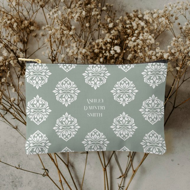 Classy Damask Regency Bale Sage Zubehörtasche (Von Creator hochgeladen)