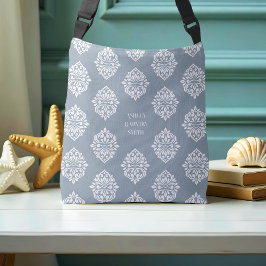 Classy Damask Regency Cadet Gray Tragetaschen Mit Langen Trägern