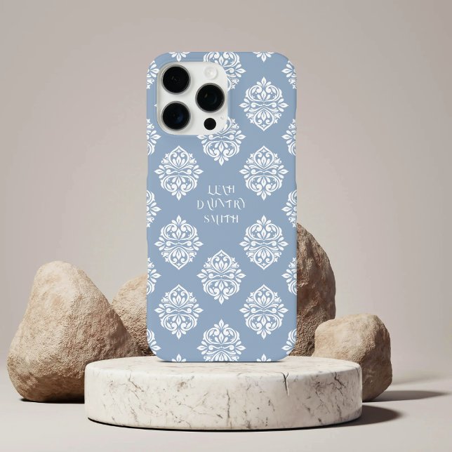 Classy Damask Regency Pale Blue Case-Mate iPhone Hülle (Von Creator hochgeladen)