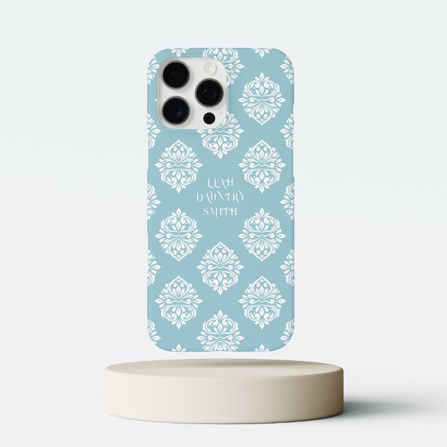 Classy Damask Regency Pale Cerulean Case-Mate iPhone Hülle (Von Creator hochgeladen)