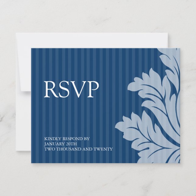 Classy Damask RSVP-Karten RSVP Karte (Vorderseite)