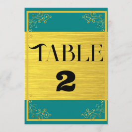 Classy Dark Blue Green Wedding Tischnummern