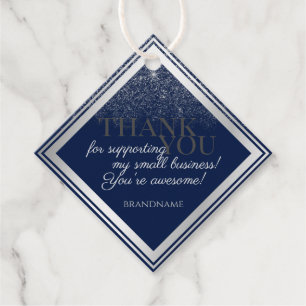 Classy Dark Blue und Silver Packaging Vielen Dank Geschenkanhänger