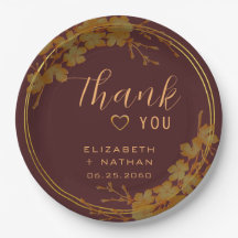 Classy Dark Burgundy & Gold Floral Vielen Dank