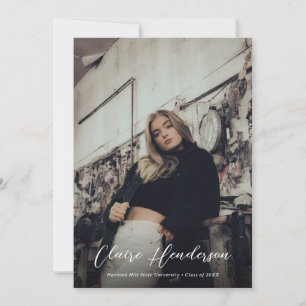 Classy Dark Green Foto Collage Abschluss Ankündigung