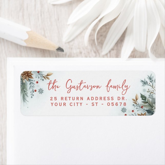 Classy Dark Red Teal Blue Green Floral Wreath (Insitu)