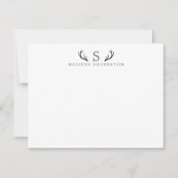 Classy Deer Antlers Grau Monogram