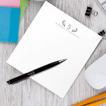 Classy Deer Antlers Grau Monogram Notizblock<br><div class="desc">Klassische Hirschantler personalisiert mit Monogramm und Ihrem Namen.</div>