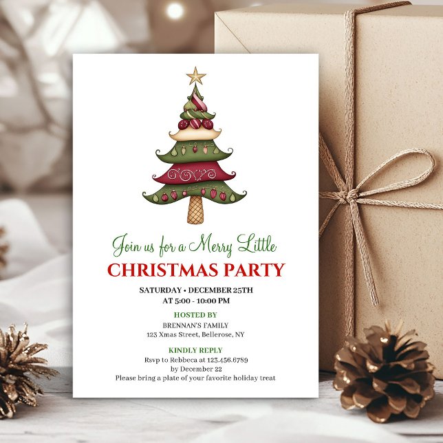 Classy designer Christmas tree Christmas invites Einladung (Classy designer Christmas tree Christmas invitation)