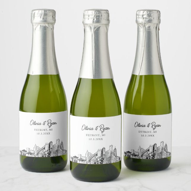 Classy Detroit Gastgeschenk Hochzeit Custom Mini (Flaschen)