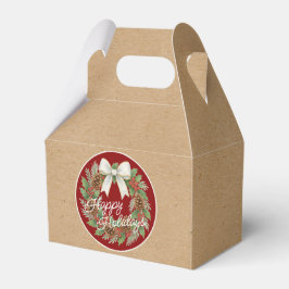 Classy Dezemberkranz mit weißem Bow-Urlaub Geschenkschachtel