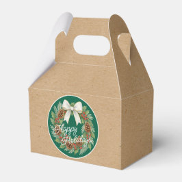 Classy Dezemberkranz mit weißem Bow-Urlaub Geschenkschachtel