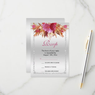 Classy Diamond Glitzer Wasserfarben Blume Geburtst RSVP Karte