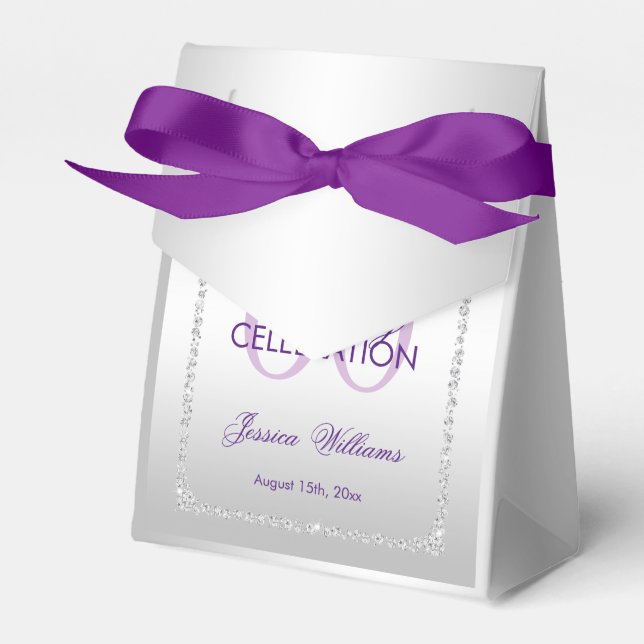 Classy Diamonds & Blume zum Geburtstag Geschenkschachtel (Vorderseite)