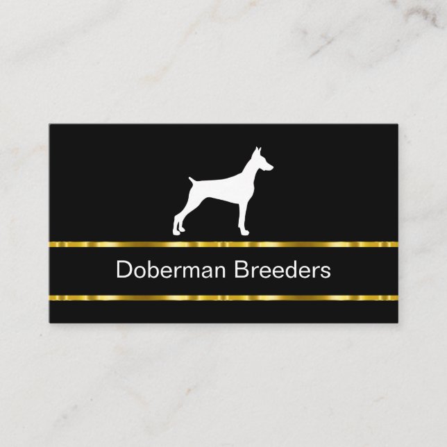 Classy Doberman Pinscher Dog Züchter Business Card Visitenkarte (Vorderseite)