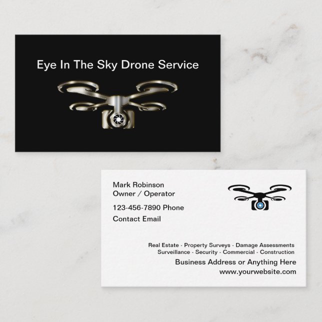 Classy Drone Eye im Sky-Service Visitenkarte (Vorne/Hinten)