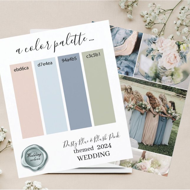 Classy dusty Blue Blush Pink Wedding Farben Palett (Von Creator hochgeladen)