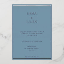 Classy Dusty Blue Folie Einladung