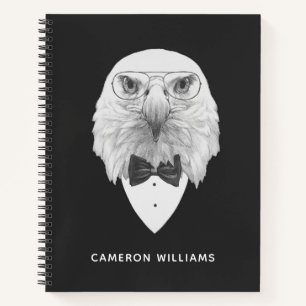 Classy Eagle Portrait   Name hinzufügen Notizbuch