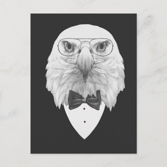 Classy Eagle Portrait Postkarte (Vorderseite)