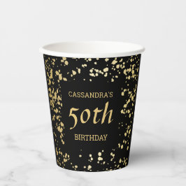 Classy Egypt Gold Sprinkles Black Birthday Pappbecher