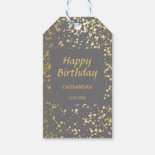 Classy Egypt Gold Sprinkles Gray Birthday Geschenkanhänger