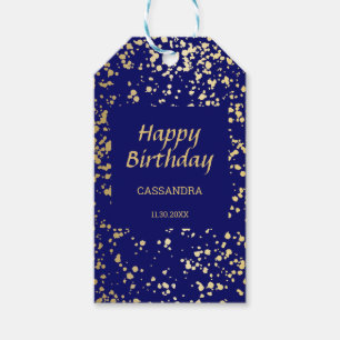 Classy Egypt Gold Sprinkles Navy Blue Geburtstag Geschenkanhänger