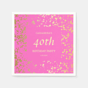 Classy Egypt Gold Sprinkles Rosa Geburtstag Serviette