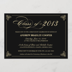 Classy Elegant Black 2013 Abschluss Einladung