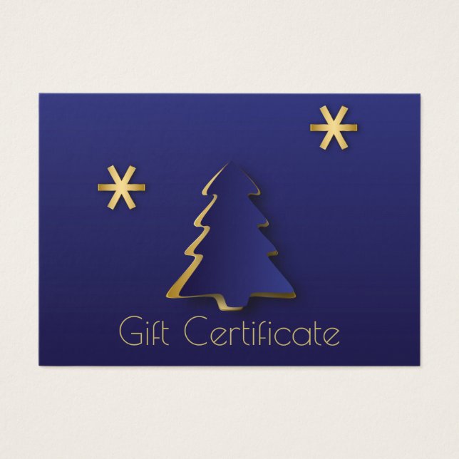 Classy Elegant Gold Blue Weihnachtsbaum Geschenkka (Vorderseite)