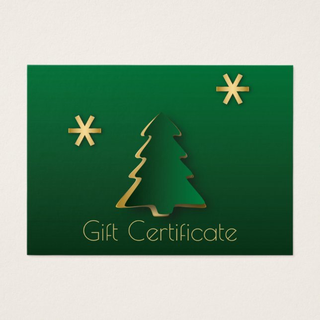 Classy Elegant Gold Green Christmas Tree Geschenkk (Vorderseite)