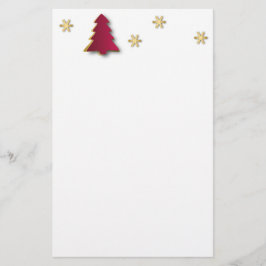 Classy Elegant Gold Roter Weihnachtsbaum Briefpapier
