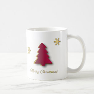 Classy Elegant Gold Roter Weihnachtsbaum Kaffeetasse