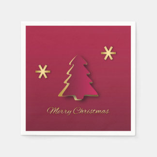 Classy Elegant Gold Roter Weihnachtsbaum Serviette