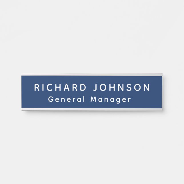 Classy Elegant Individuelle Name Titel Mitarbeiter Türschild (Vorderseite )