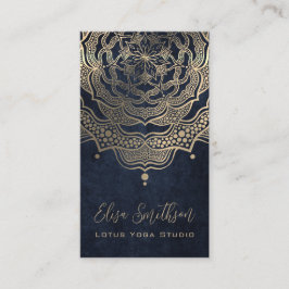 Classy Elegant Mandala Chic Luxury Gold Navy Blue Visitenkarte