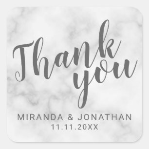 Classy Elegant Marble Gastgeschenk Hochzeit Vielen Quadratischer Aufkleber